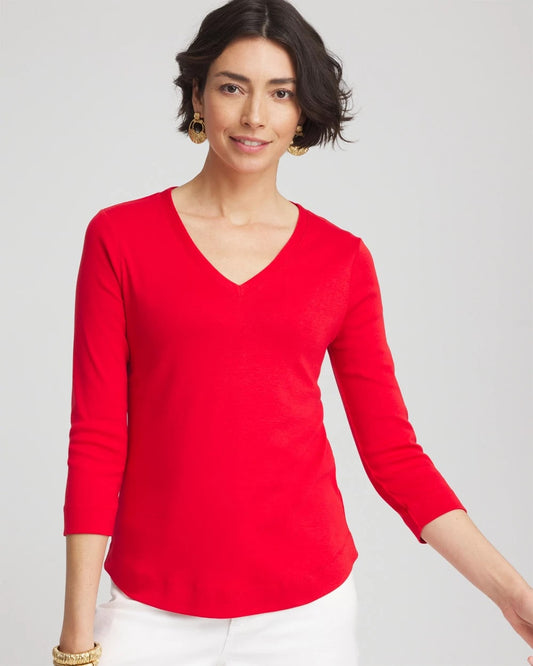 Everyday 3/4 Sleeve V-Neck Tee