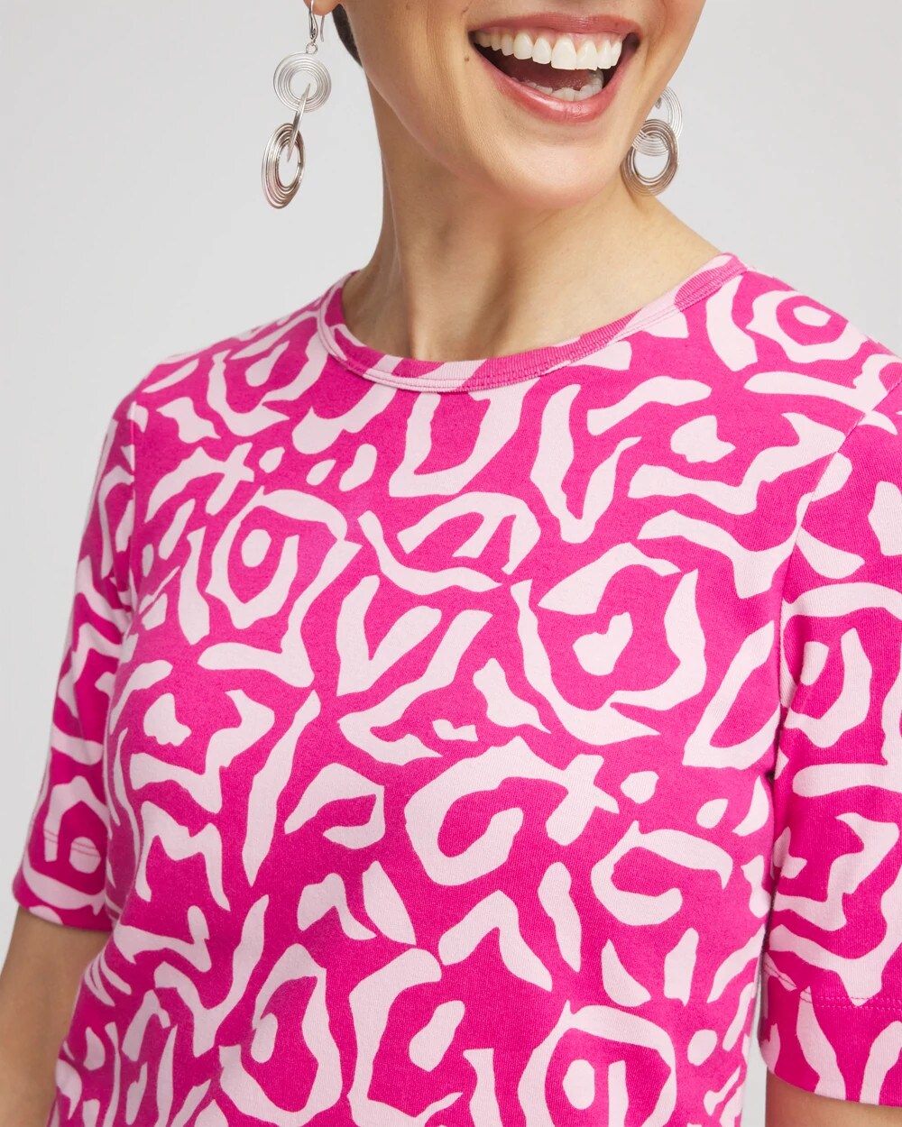 Animal Print Crewneck Pima Tee