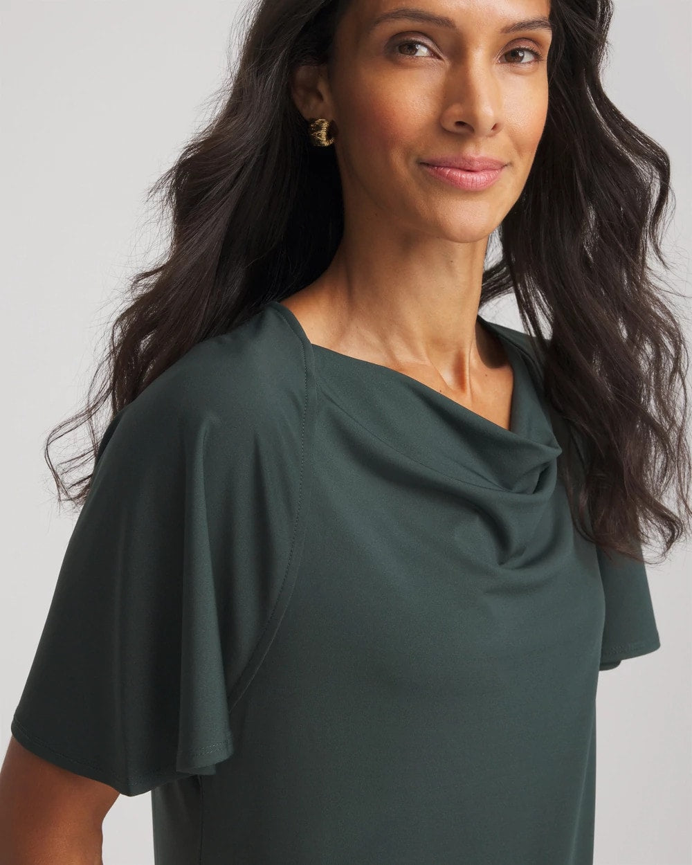 Jersey Knit Cowlneck Tee