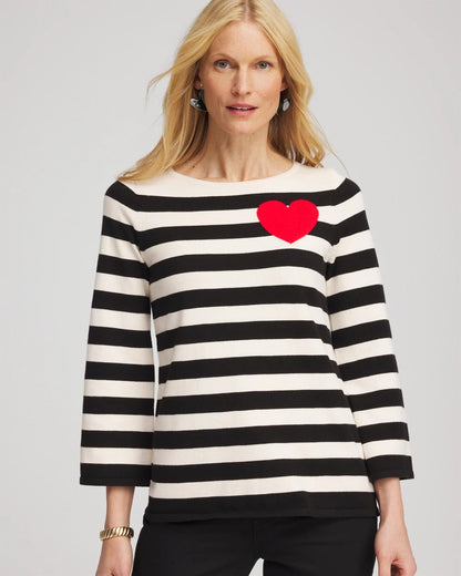 Striped V-Day Pullover