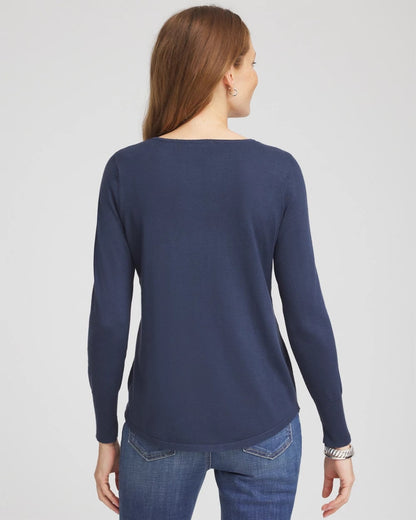 Ella Embellished V-Neck Sweater