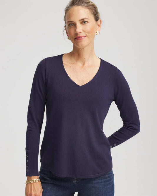 Ella V-Neck Pullover Sweater