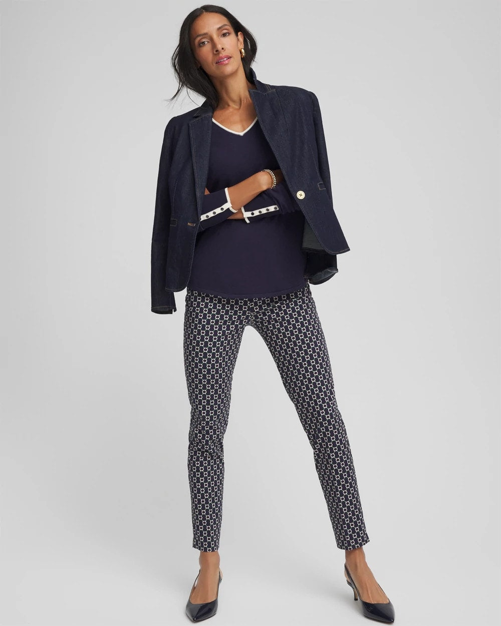 Ella Tipped V-Neck Pullover Sweater