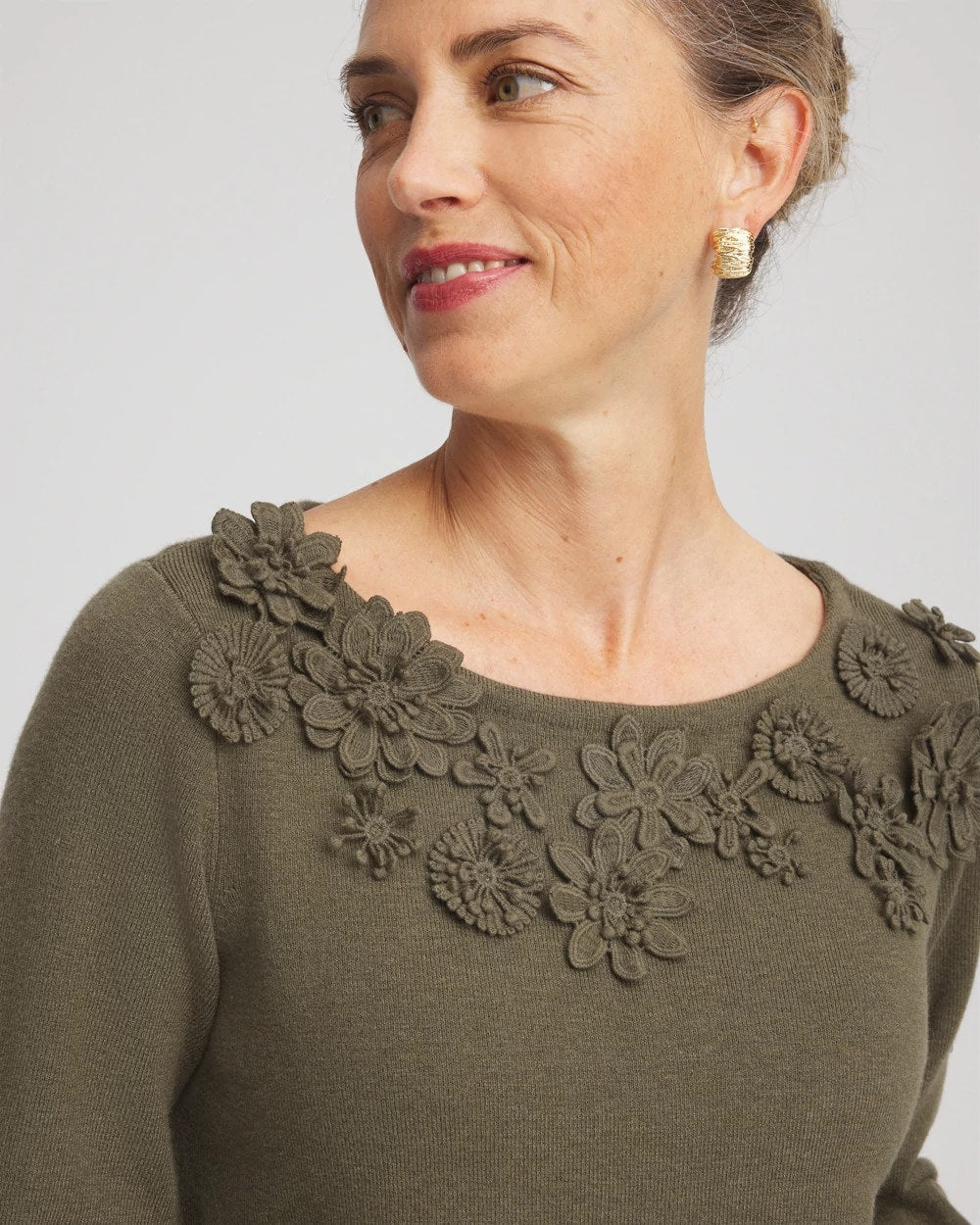 Appliqué Flared-Sleeve Sweater