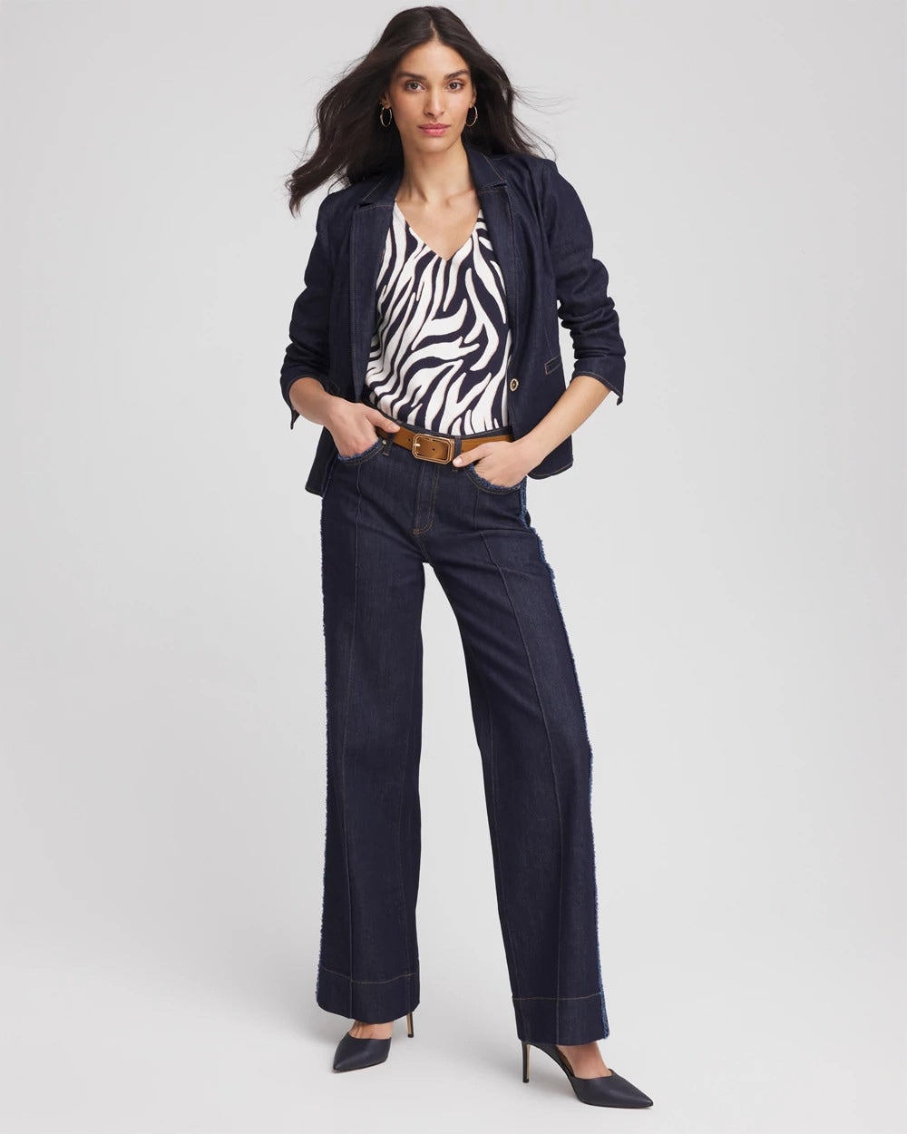 Ella Zebra V-Neck Pullover Sweater