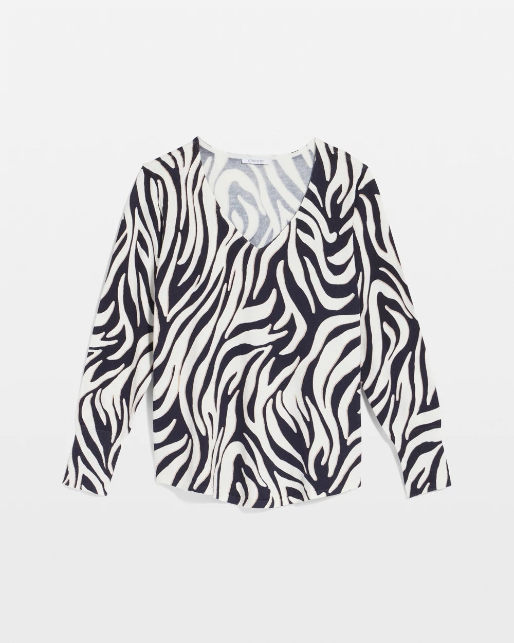 Ella Zebra V-Neck Pullover Sweater