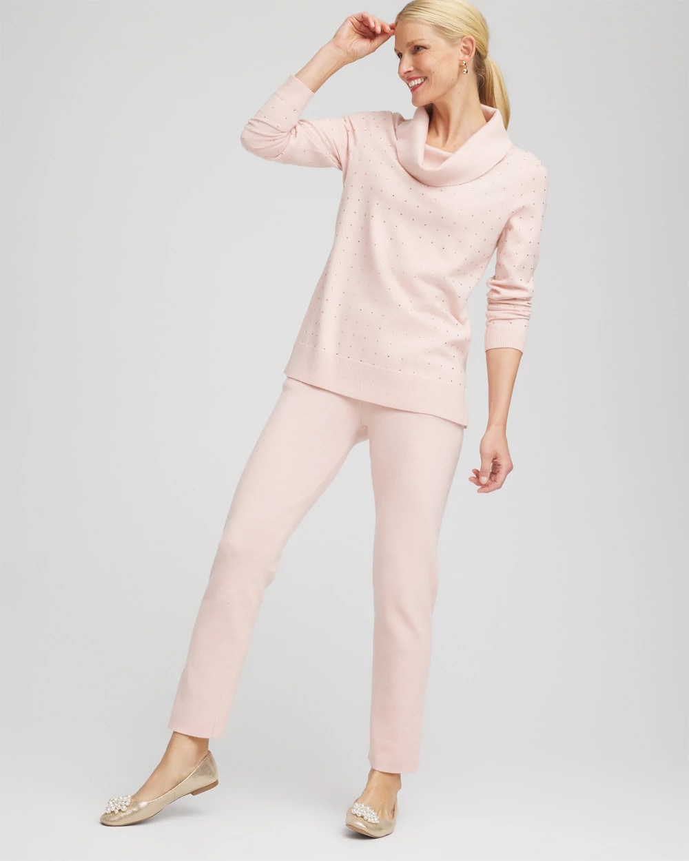 Zenergy® Luxe Diamante Cowlneck Tunic