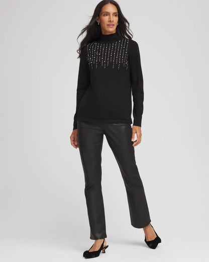 Ella Embellished Mockneck Sweater
