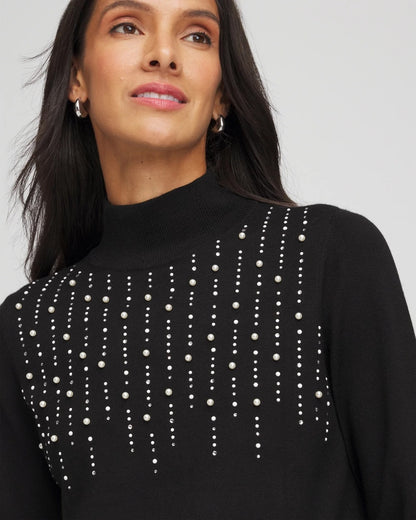 Ella Embellished Mockneck Sweater