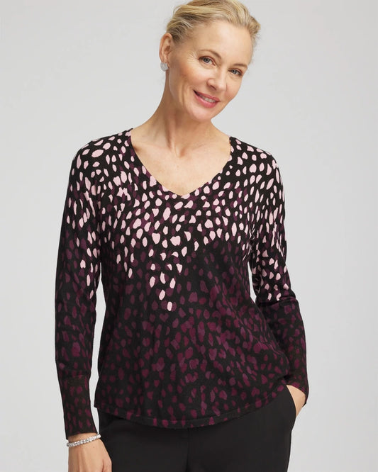 Ella Printed V-Neck Sweater