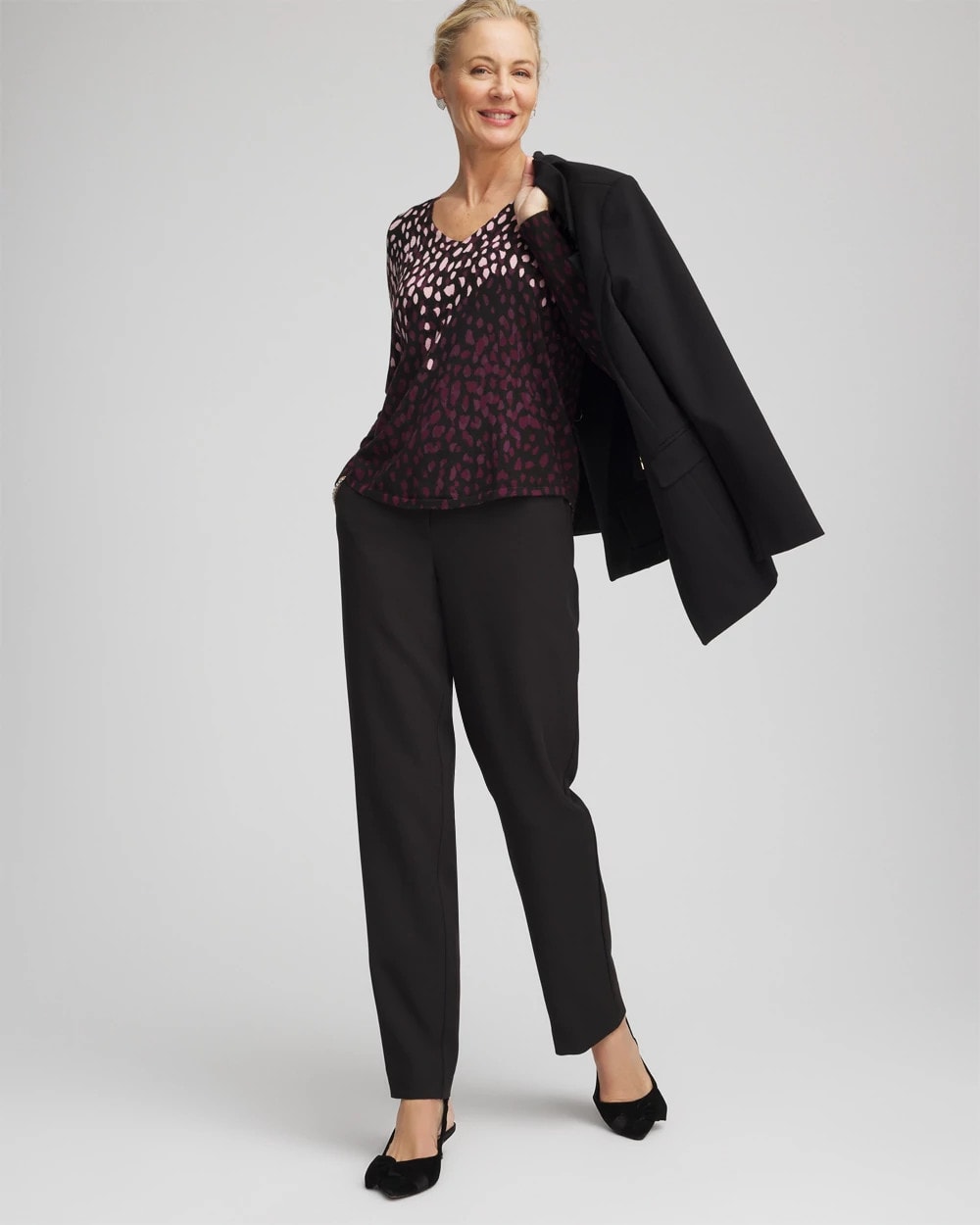 Ella Printed V-Neck Sweater