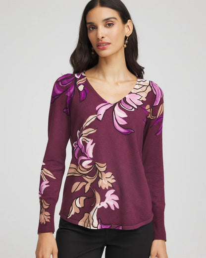 Ella V-Neck Artisanal Pullover Sweater
