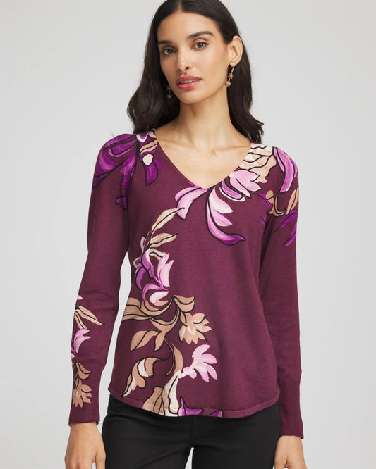 Ella V-Neck Artisanal Pullover Sweater
