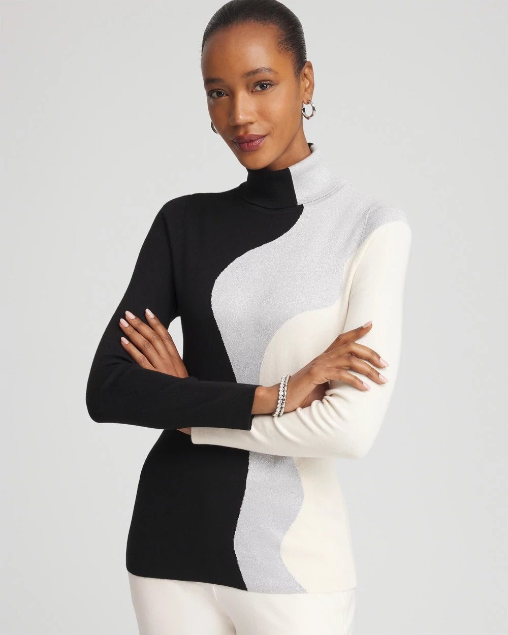 Ella Turtleneck Intarsia Sweater