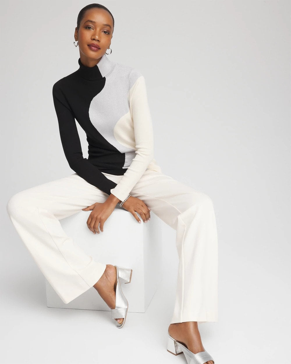 Ella Turtleneck Intarsia Sweater