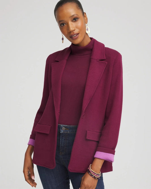 Single-Breasted Sweater Blazer