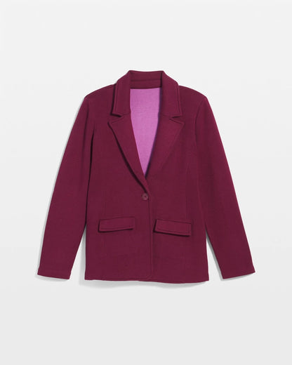 Single-Breasted Sweater Blazer