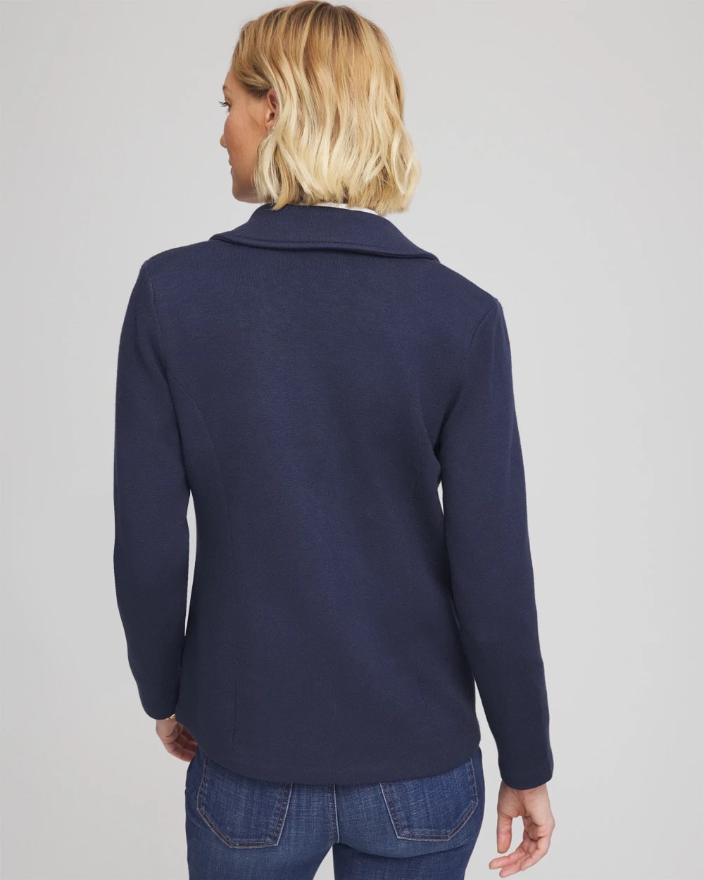 Single-Breasted Sweater Blazer