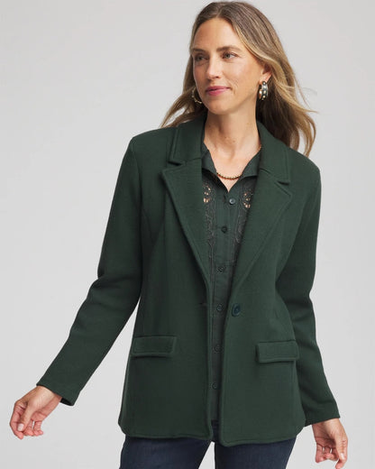 Single-Breasted Sweater Blazer
