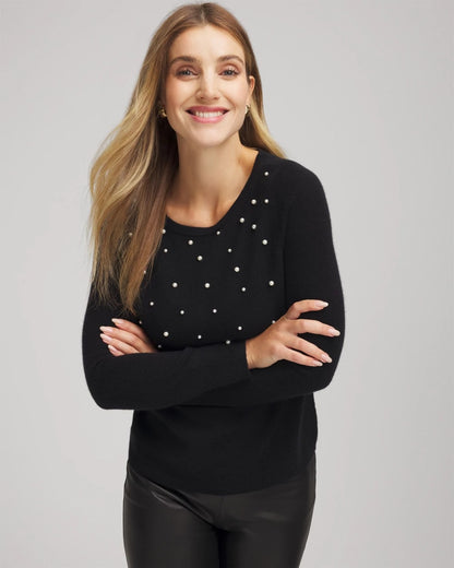 Embellished Cashmere Pullover Sweater