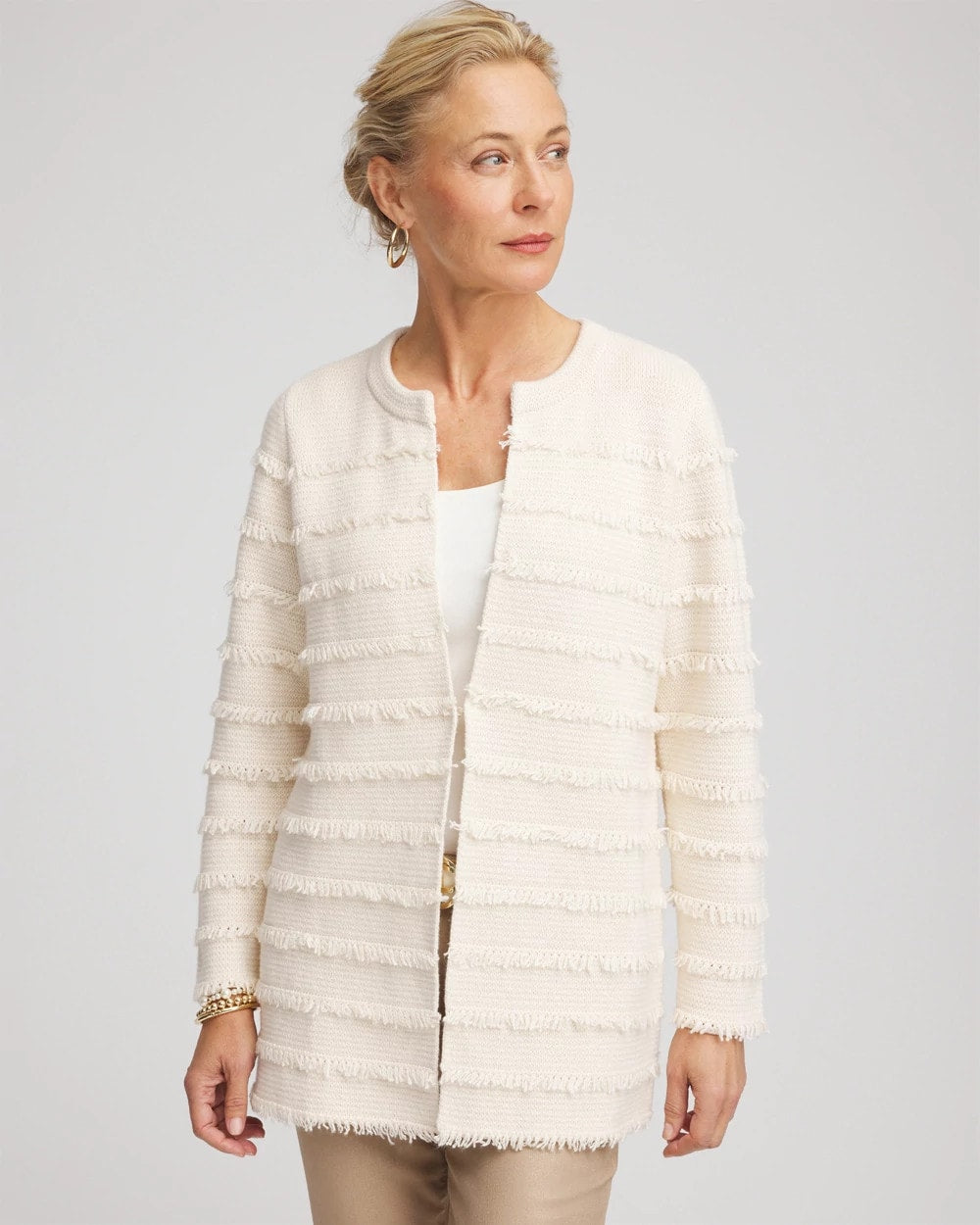 Fringe Ottoman Knit Cardigan