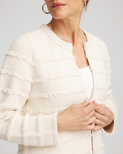 Fringe Ottoman Knit Cardigan