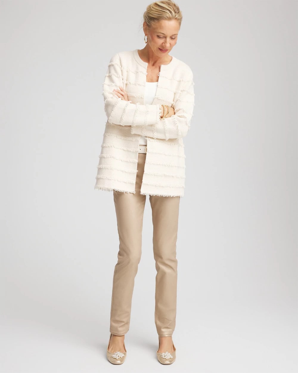 Fringe Ottoman Knit Cardigan