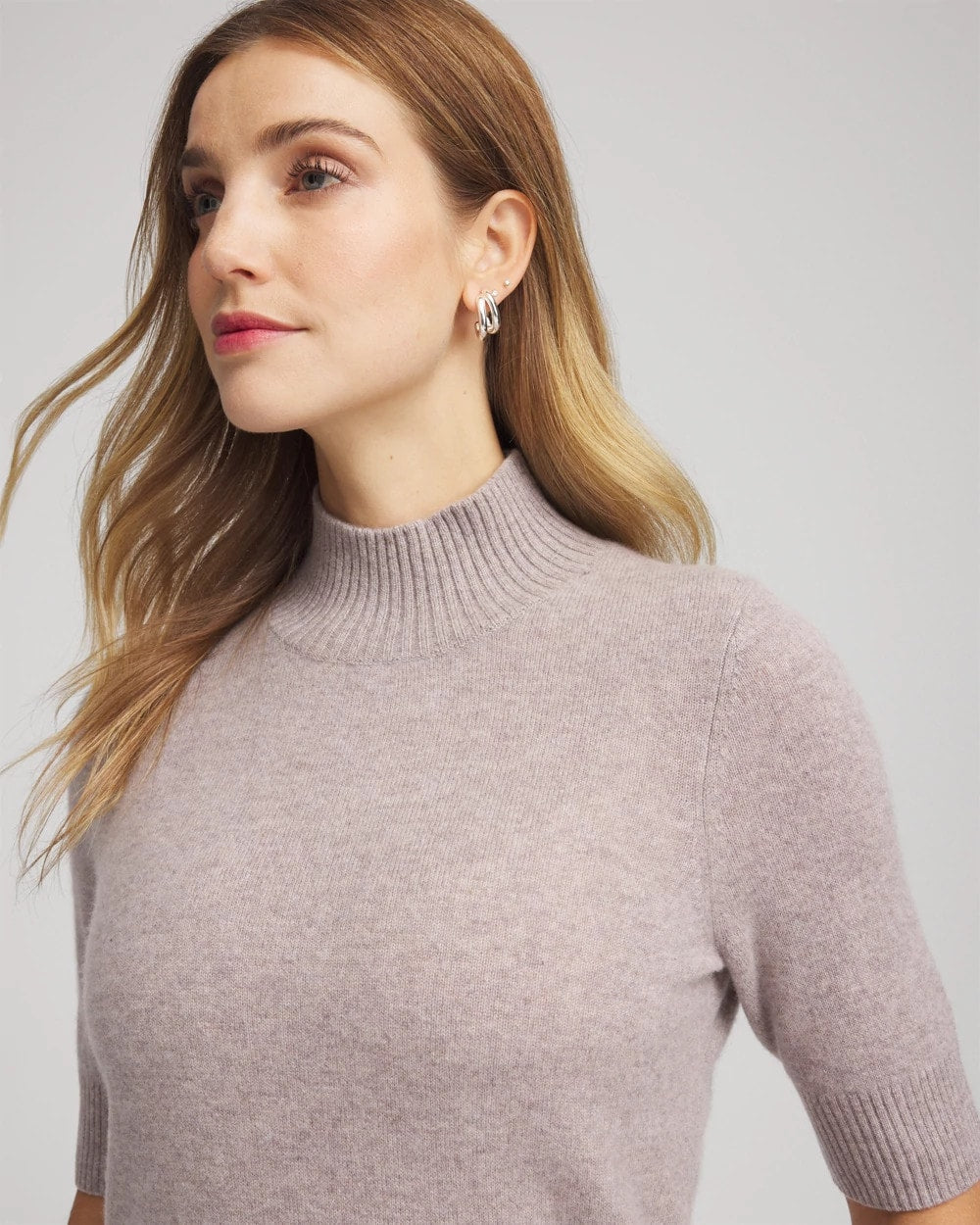 Cashmere Elbow-Sleeve Sweater