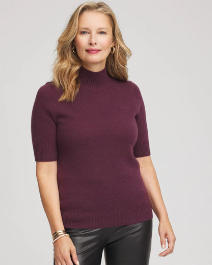 Cashmere Elbow-Sleeve Sweater