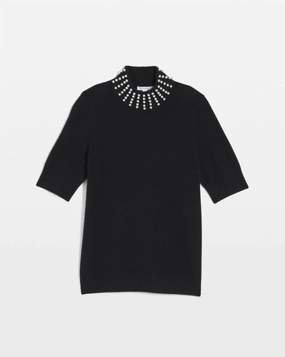 Cashmere Pearl Mockneck Sweater