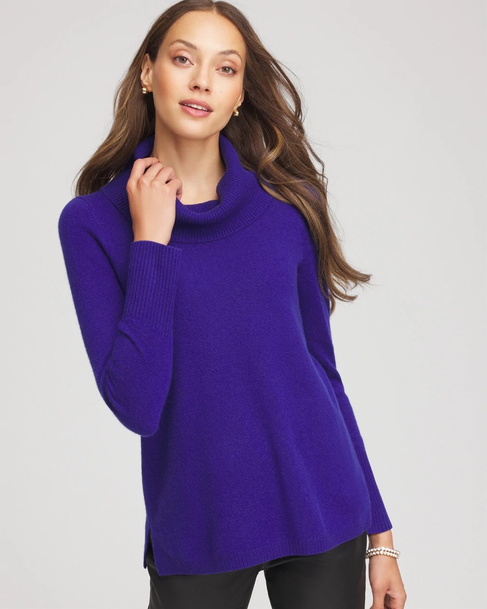 Cowlneck Cashmere Pullover Tunic