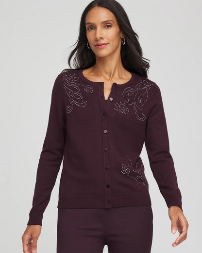 Embellished Crewneck Cardigan