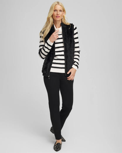 Zenergy® Luxe Eyelash Striped Sweater