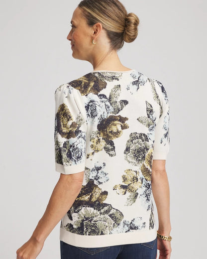 Floral V-Neck Sweater Tee