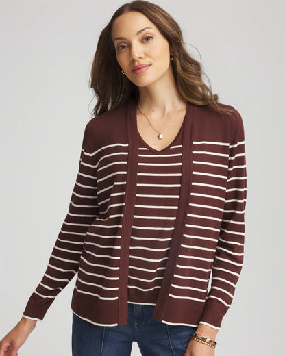 Ella Striped Long-Sleeve Cardigan