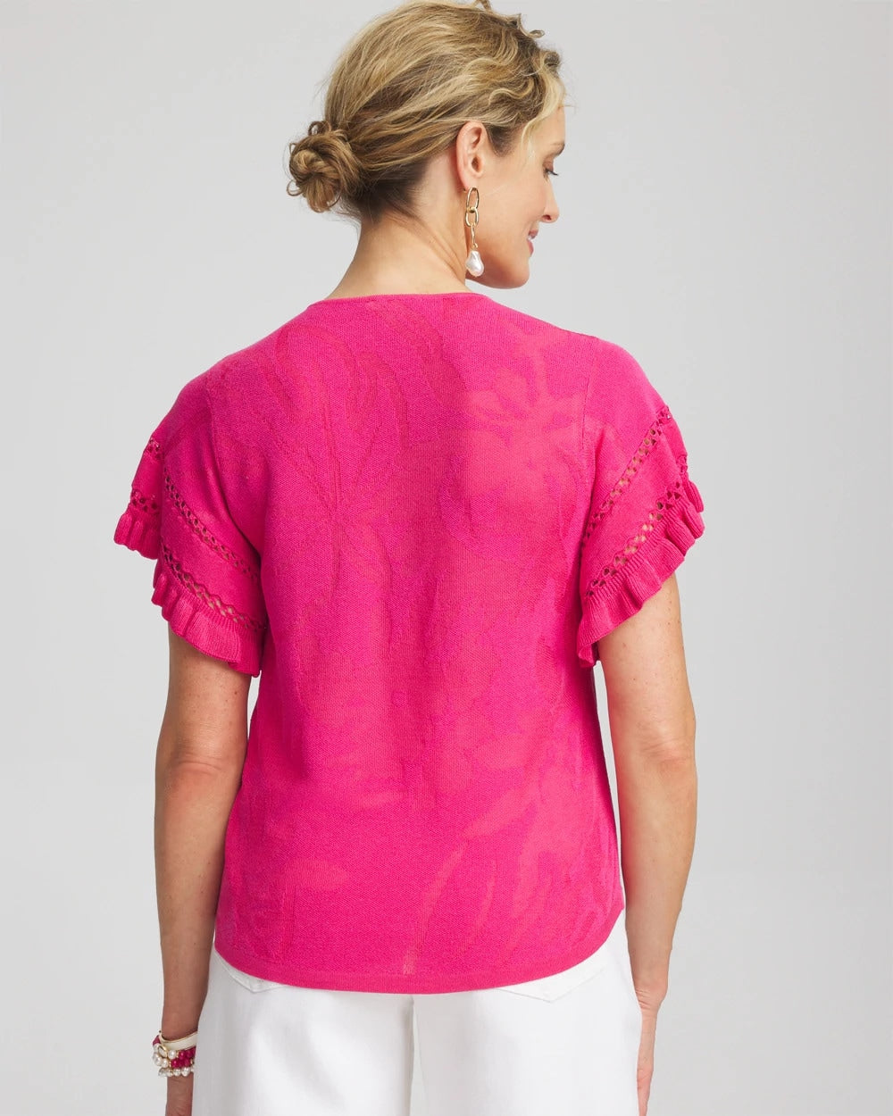Ruffle Sleeve Pullover Sweater