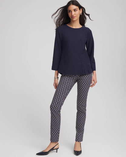 Denim Soutache Top