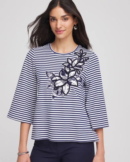 Floral Embroidered Tee