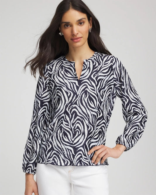 Zebra Waves Crinkle Top