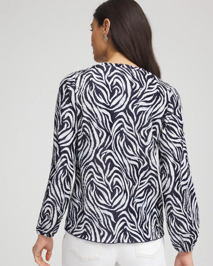 Zebra Waves Crinkle Top