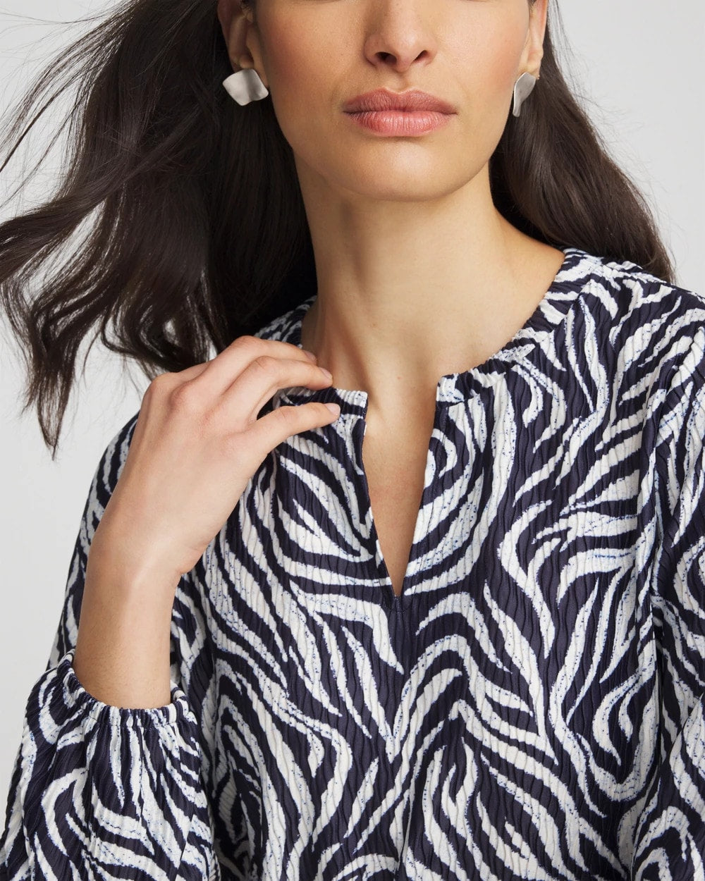 Zebra Waves Crinkle Top