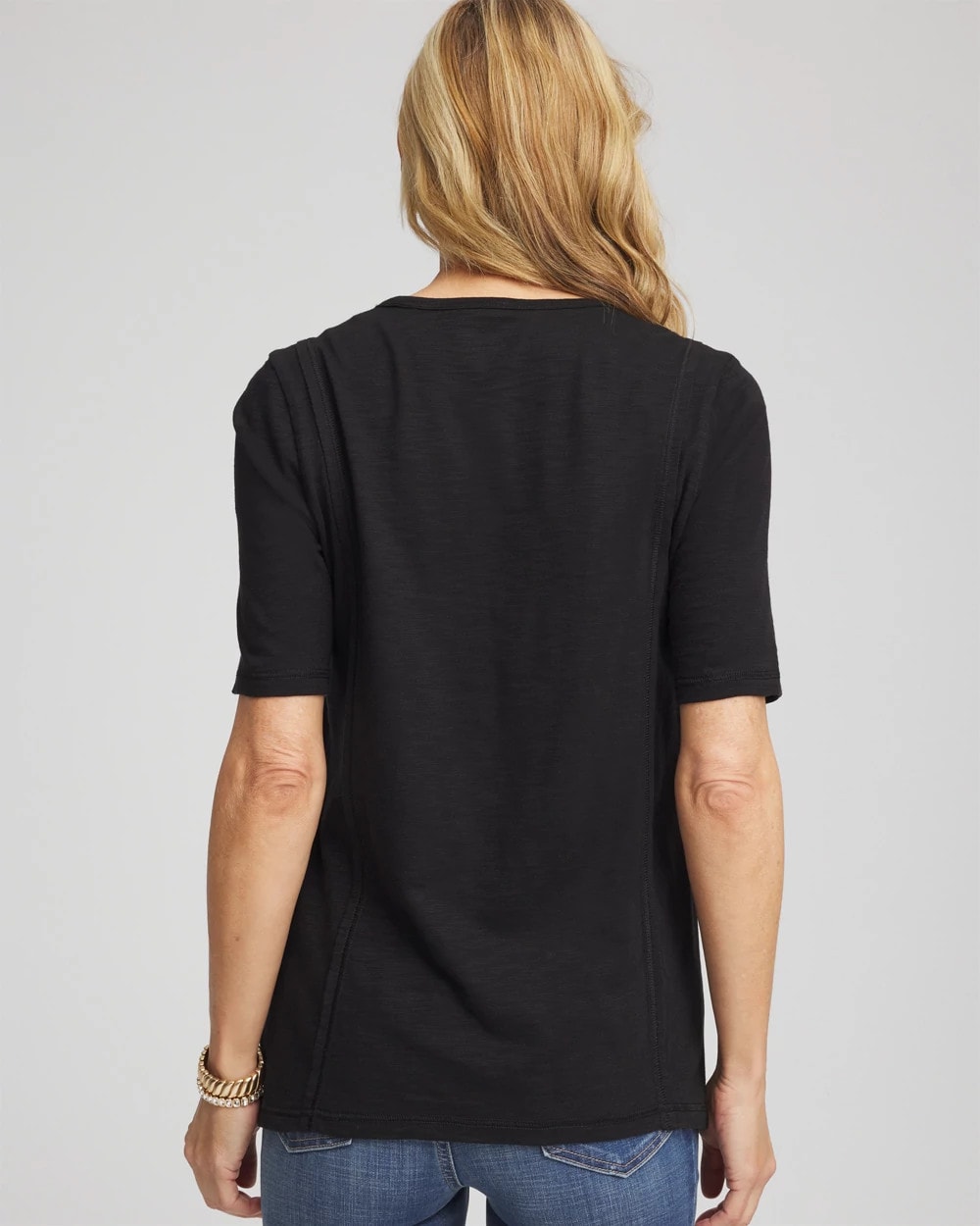 Slub Paneled Elbow Tee
