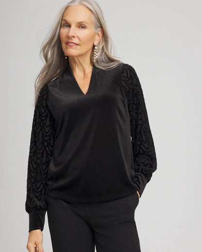 Art Deco Velvet Burnout Top