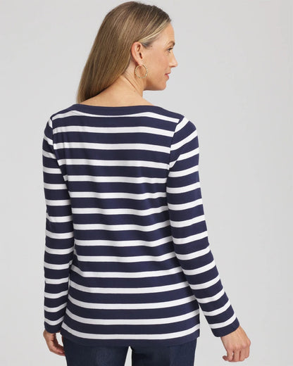 Stretch Cotton Boatneck Tunic