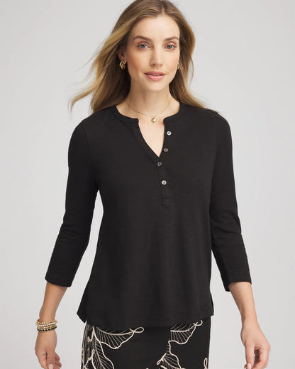 Cotton Slub Henley Shirt