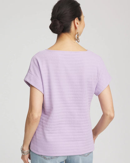Cap Sleeve Textured Tee