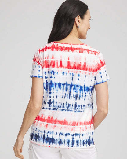Zenergy® Americana Tie-dye V-Neck Tee