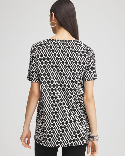 Graphic Slub V-Neck Tee