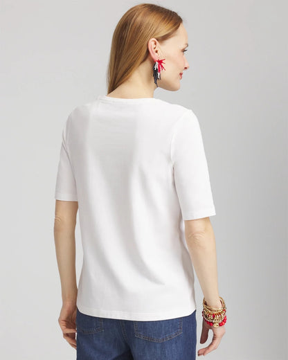 Flag Embellished Knit Tee