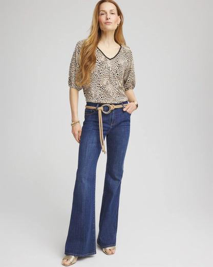Leopard Braided Linen Top